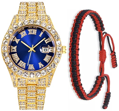 SENRUD Women's Men's Hip Hop Wrist Watch Unisex Crystal Rhinestone Watch Iced Out Watch - Image 1