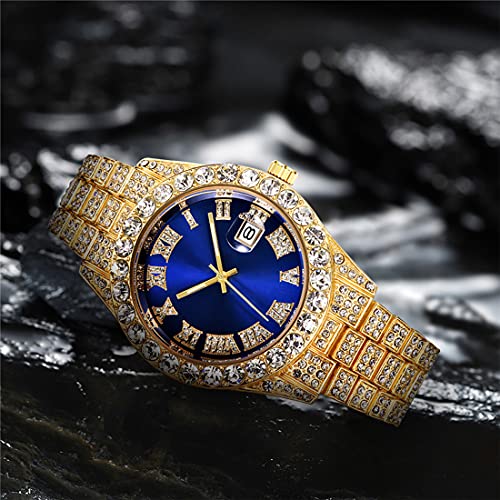 SENRUD Women's Men's Hip Hop Wrist Watch Unisex Crystal Rhinestone Watch Iced Out Watch - Image 4