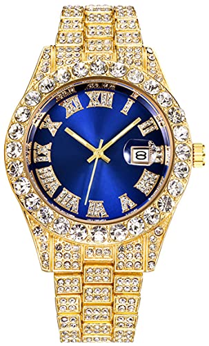 SENRUD Women's Men's Hip Hop Wrist Watch Unisex Crystal Rhinestone Watch Iced Out Watch - Image 2