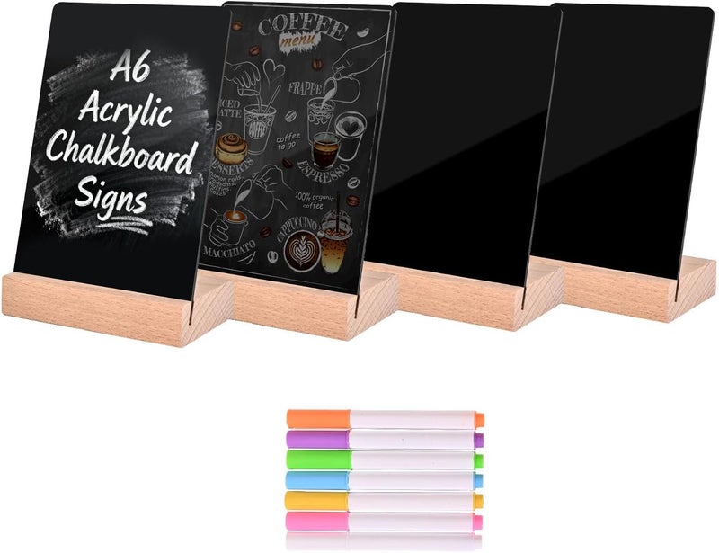 Pintuson Food Labels for Party Buffet - Mini Chalkboard Signs - Food Tags for Party Buffet - Catering Supplies Buffet Display (A6 Chalkboard with Stand) - Image 1