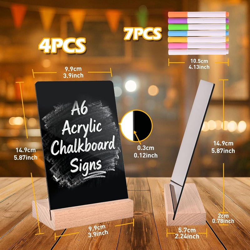 Pintuson Food Labels for Party Buffet - Mini Chalkboard Signs - Food Tags for Party Buffet - Catering Supplies Buffet Display (A6 Chalkboard with Stand) - Image 2