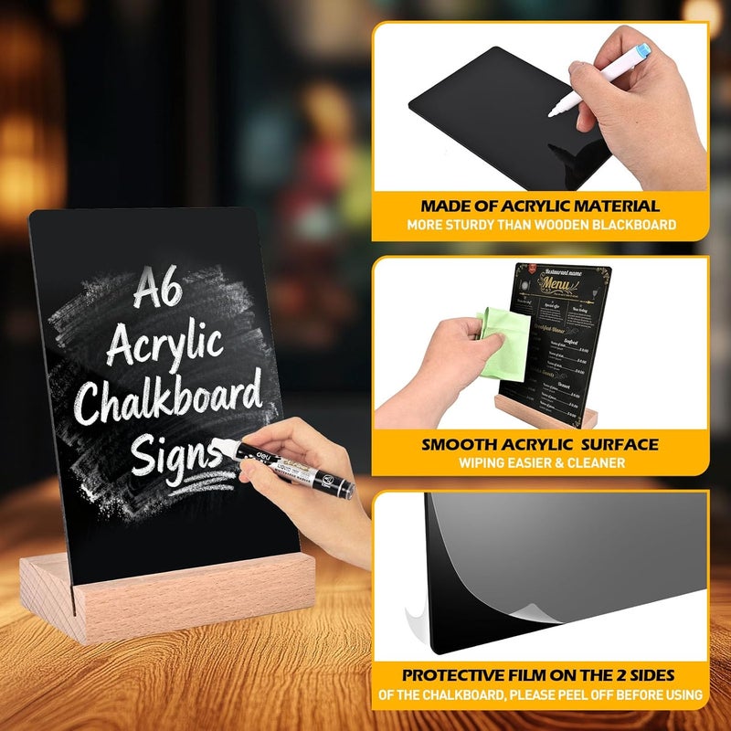 Pintuson Food Labels for Party Buffet - Mini Chalkboard Signs - Food Tags for Party Buffet - Catering Supplies Buffet Display (A6 Chalkboard with Stand) - Image 3