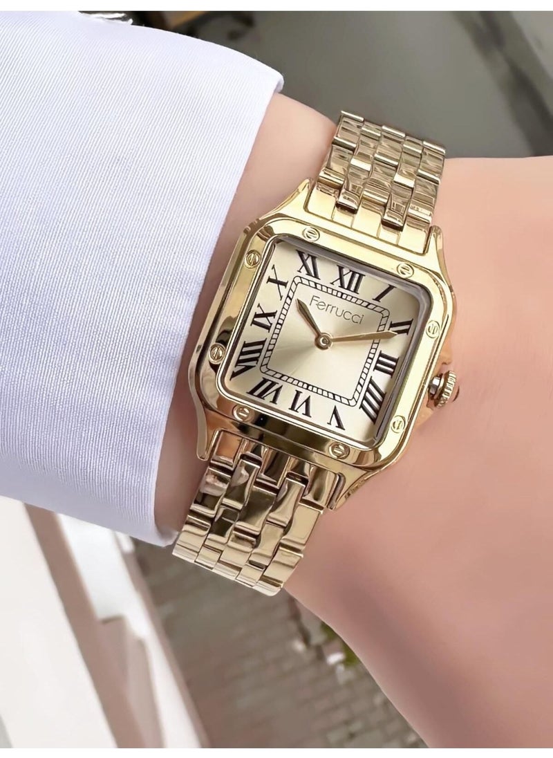 Ferrucci - vintage Square Minimal Women's Wristwatch - Image 1