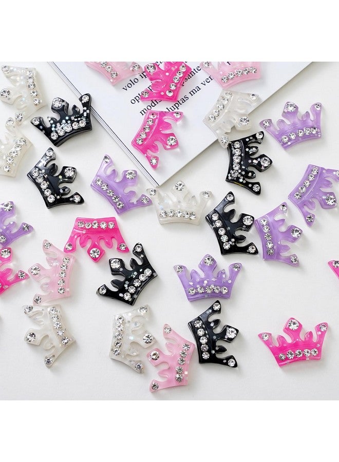 Chenkou Craft 30Pcs Resin Flatback Crown Scrapbooking Mix Color 1"X 5/8" - Image 1