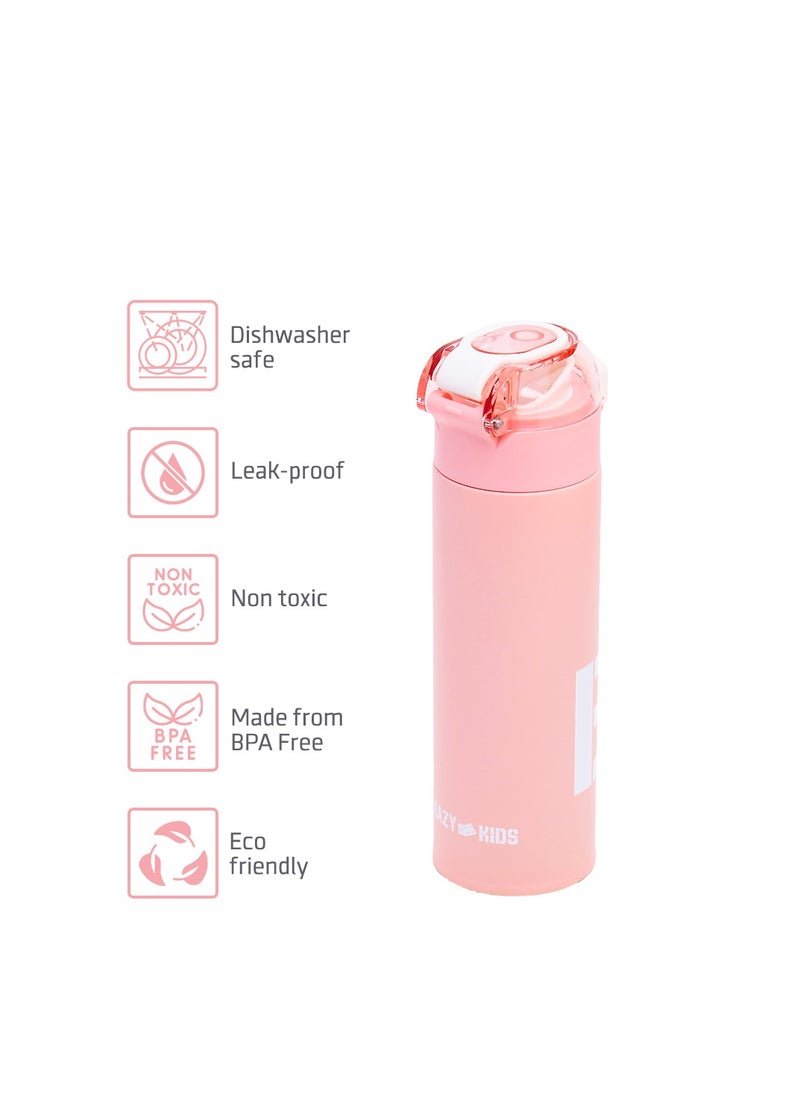 Eazy Kids Double Wall Insulated Travel Water Bottle - Pink, 550 Ml  - Image 4