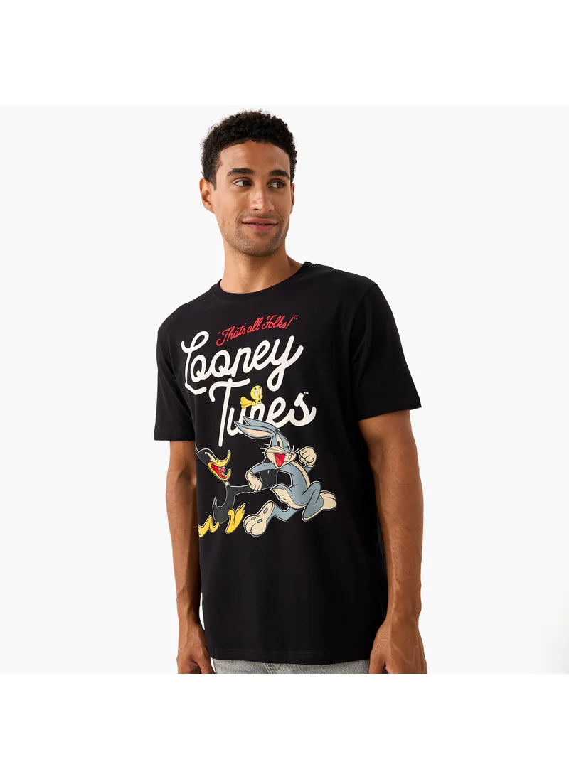 SP Characters Looney Tunes Print T-shirt with Crew Neck