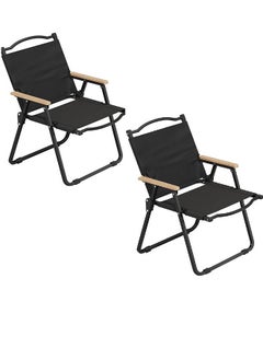 GoldenLike Folding Outdoor Camping Chair,Lightweight Portable Outdoor Picnic Chair Beach Chair for Camping,Hiking,Picnic and Outdoor Events(2PCS,Black)  - Image 1