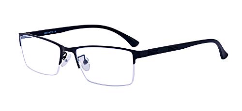 ALWAYSUV Fashion Black Half Frame Clear Lens Business Glasses Frame Women/Men - Image 1