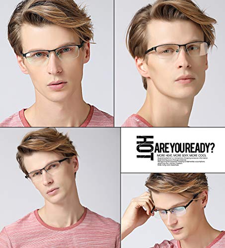 ALWAYSUV Fashion Black Half Frame Clear Lens Business Glasses Frame Women/Men - Image 5