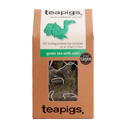 Teapigs Green Tea With Mint, Tea Bags Made With Whole Leaves, caffeine-free, natural ingredients (1 Pack of 50 Teabags) - Image 2