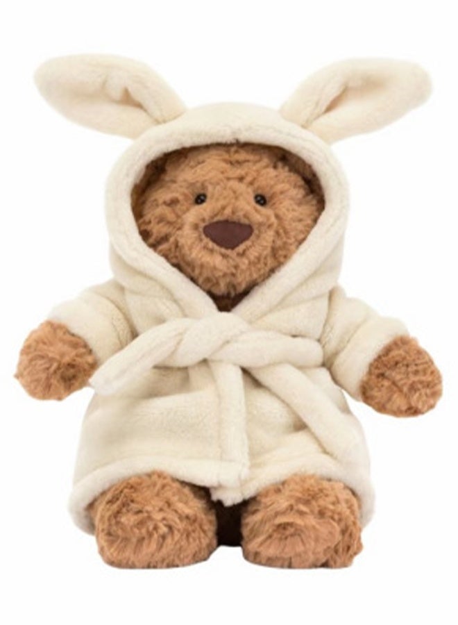 Fashionable Bathrobe Bear, Cute Plush Toy 26cm - Image 1