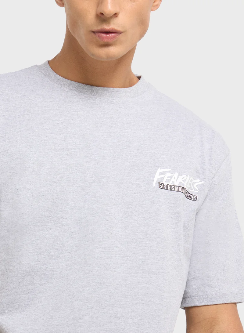 MARVEL Mens Over Size Crew Neck