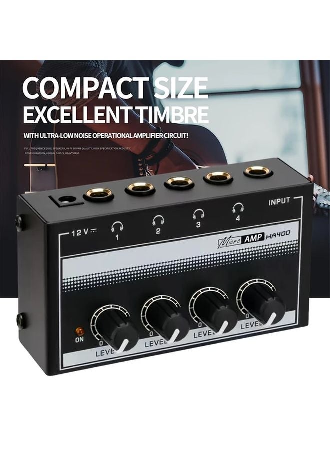 New Upgraded HA400 4 Channel Ultra Low Noise Headphone Amplifier Compact Stereo Amp - Image 2