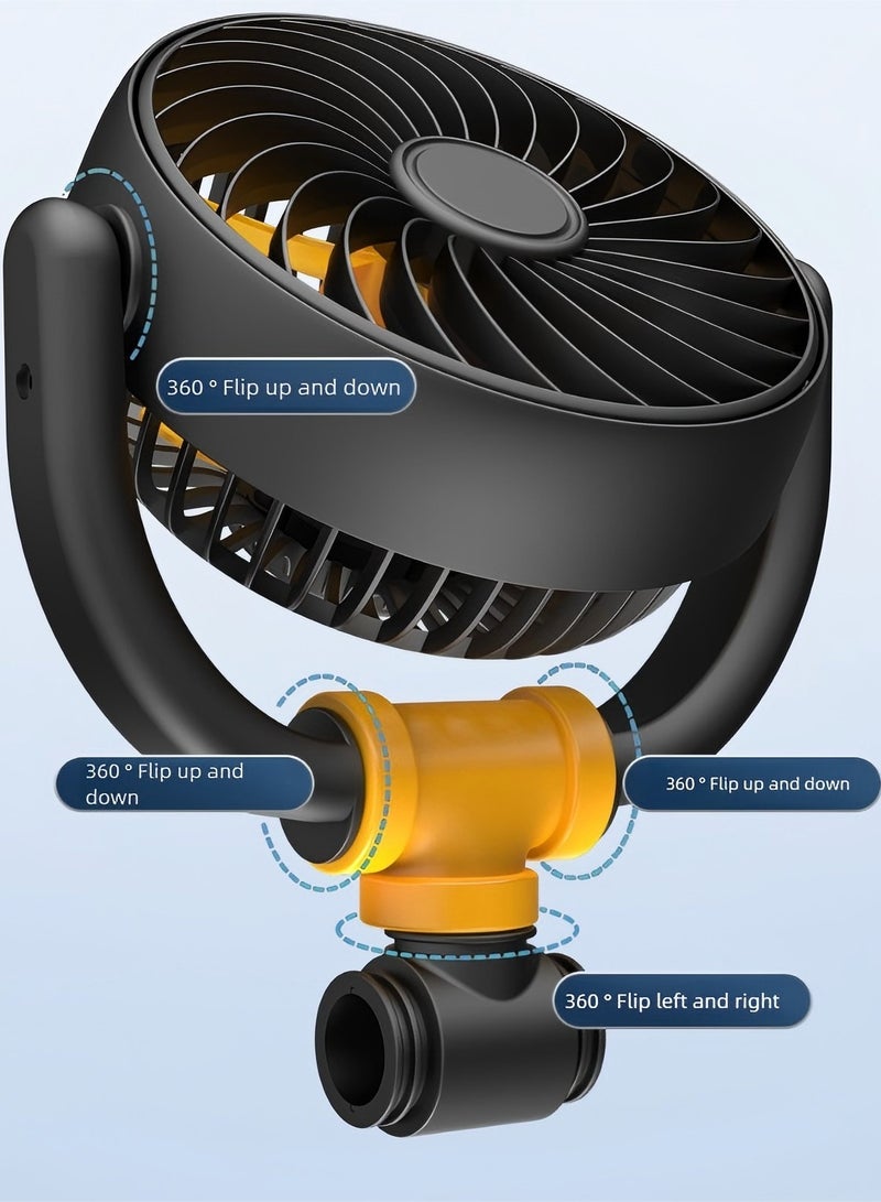 3 Heads Car Fan USB Portable Cooling Fan Silent Electric Fan 360° Rotation with Phone Holder for Car Truck,SUV,RV,Marine Boat,Office and Home (White) - Image 4