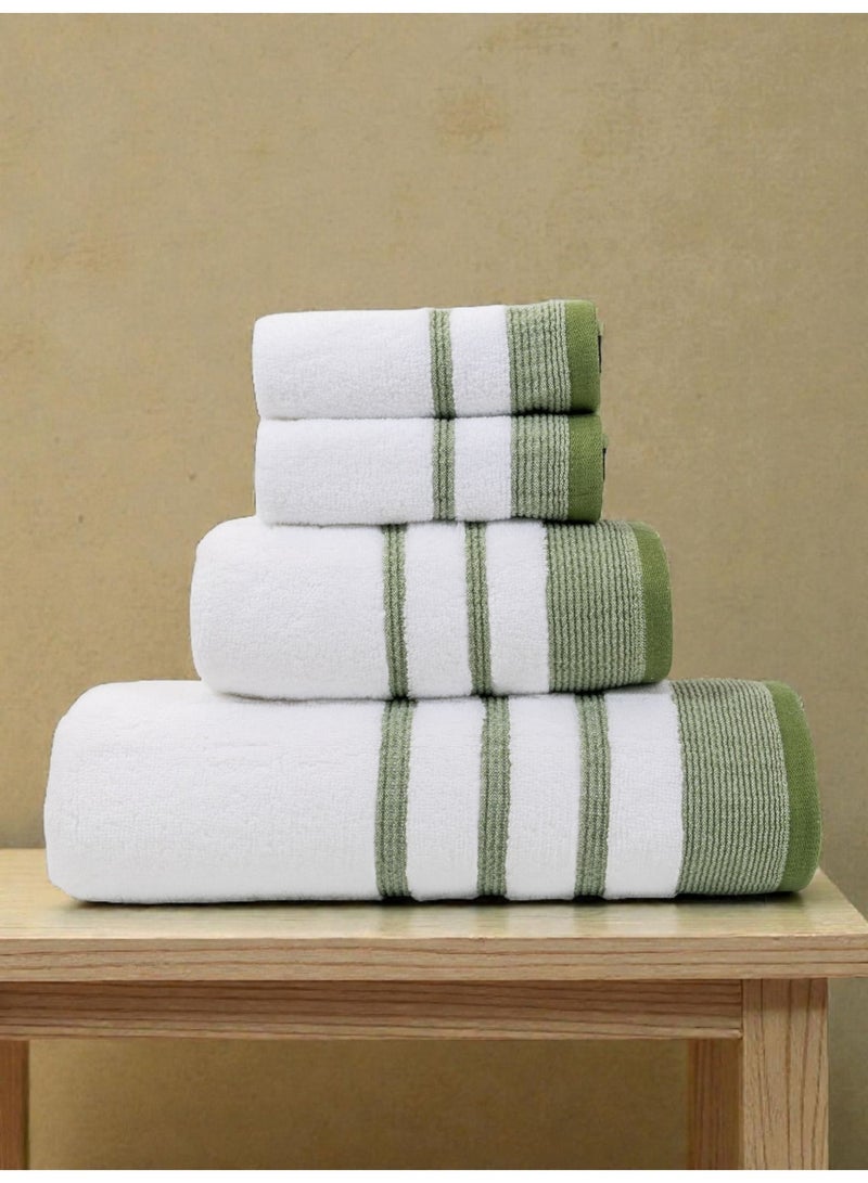 بالتيك لينين طقم مناشف إليسيان من أربع قطع - ٥٥٠ جرامًا للمتر المربع | قطن ناعم وعالي الامتصاص | ٥٠×٩٠ سم، ٧٠×١٤٠ سم، ٣٣×٣٣ سم من بالتيك لينين - Image 2