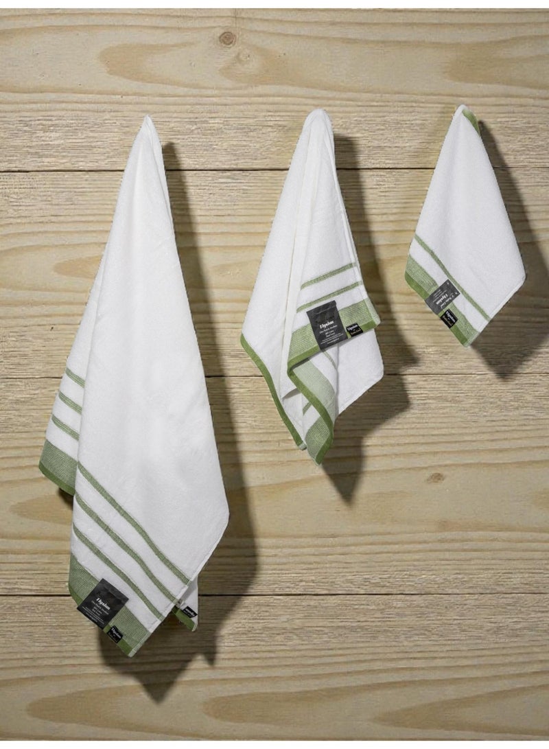 بالتيك لينين طقم مناشف إليسيان من أربع قطع - ٥٥٠ جرامًا للمتر المربع | قطن ناعم وعالي الامتصاص | ٥٠×٩٠ سم، ٧٠×١٤٠ سم، ٣٣×٣٣ سم من بالتيك لينين - Image 5