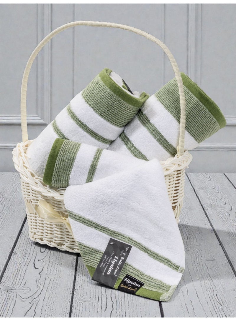 بالتيك لينين طقم مناشف إليسيان من أربع قطع - ٥٥٠ جرامًا للمتر المربع | قطن ناعم وعالي الامتصاص | ٥٠×٩٠ سم، ٧٠×١٤٠ سم، ٣٣×٣٣ سم من بالتيك لينين - Image 3