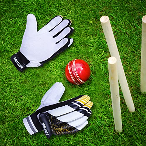 STARTER Cricket Batting Gloves for Right Handed Batsmen with Cotton Palm for Beginners-Youth, Ideal for Leather Cricket Ball - Image 5
