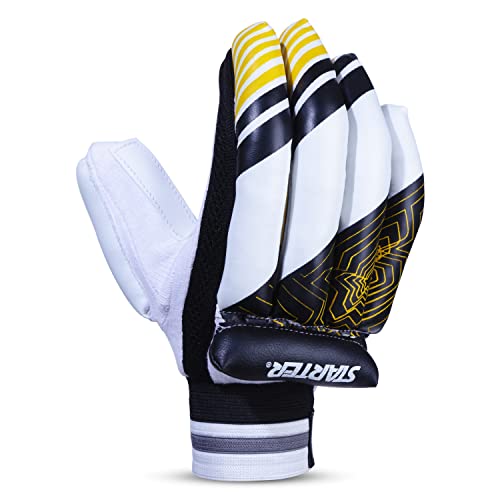 STARTER Cricket Batting Gloves for Right Handed Batsmen with Cotton Palm for Beginners-Youth, Ideal for Leather Cricket Ball - Image 2