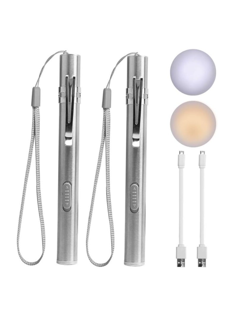 2Pack Pen Torches Medical for Nurses, Reusable Rechargeable Torch, LED Lights Pen Light, Diagnostic Pen Light USB Pen Torches for Nurses Students Doctors - Image 1