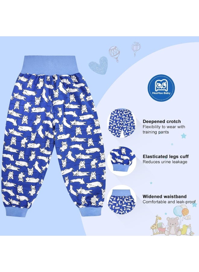 MooMoo Baby Leakproof Diaper Pants for Potty Training 2 Packs Bedtime Potty Training Pants for Boys and Girls - Image 4