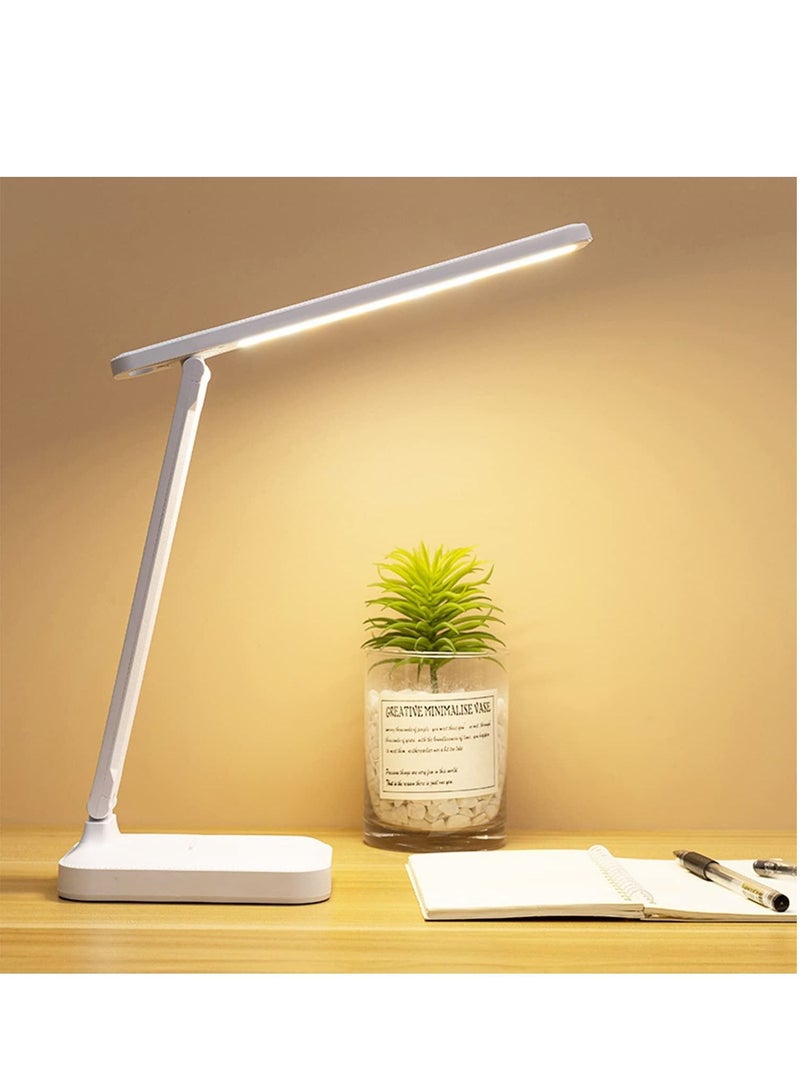 هومستر مصباح مكتب LED ، طاولة للكمبيوتر / سطح المكتب قابل لإعادة الشحن العناية بالعين التحكم باللمس مع منفذ شحن USB - بجانب السرير للقراءة دراسة للأطفال المنزل أبيض - Image 1