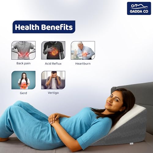 GADDA CO 7-in-1 Memory Foam Wedge Pillow | Adjustable Wedge Cushion for Sleeping, Sitting & Acid Reflux Relief | Orthopedic Support for Back, Legs, Pregnancy & GERD | White & Grey | Pack of 1 - Image 3