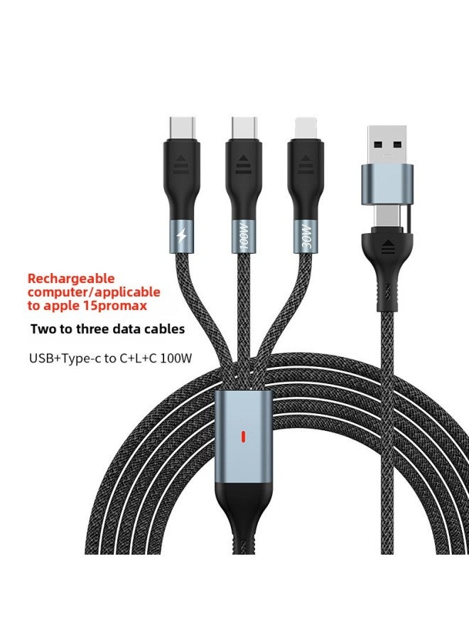 One-to-three Data Cable Three-in-one Charging Cable For Mobile Phone Fast Charging Multi-head Multi-function Universal Car Application-Model:Package 100w/66w★Upgraded Three-in-one 1.2m - Image 5
