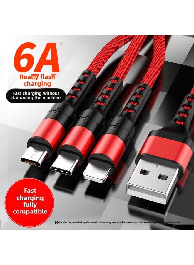 One-to-three Data Cable Three-in-one Charging Cable For Mobile Phone Fast Charging Multi-head Multi-function Universal Car Application-Model:Package 100w/66w★Upgraded Three-in-one 1.2m - Image 3