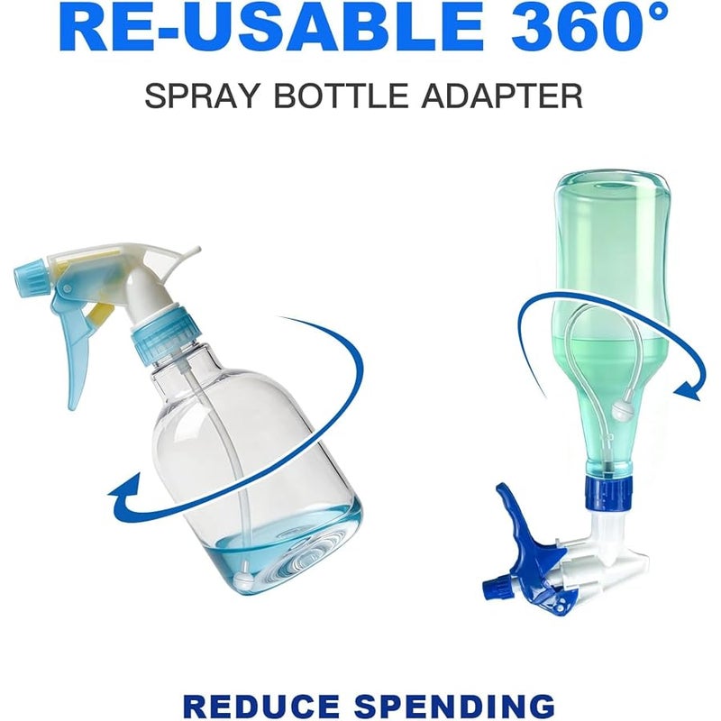 360° Spray Bottle Adapter, 9 Pack Universal Dip Tube with Weighted Ball, Reusable Trim-to-Fit Spray Tube for Most Spray Bottles, for Home Cleaning Auto Detailing Gardening - Image 4