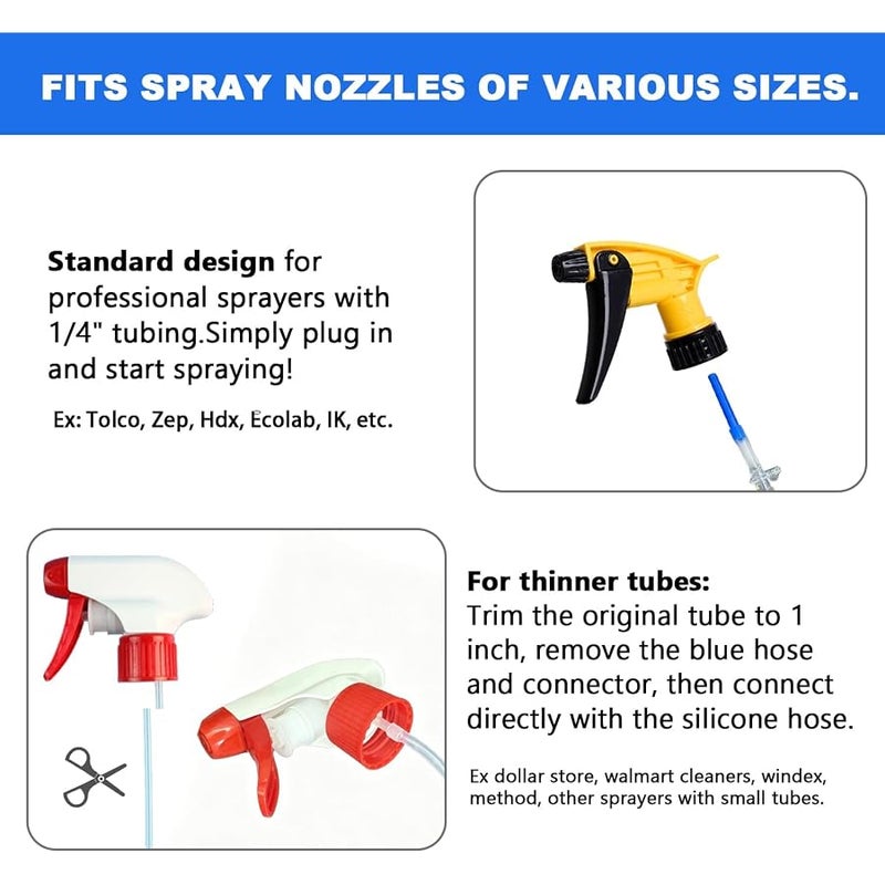 360° Spray Bottle Adapter, 9 Pack Universal Dip Tube with Weighted Ball, Reusable Trim-to-Fit Spray Tube for Most Spray Bottles, for Home Cleaning Auto Detailing Gardening - Image 5