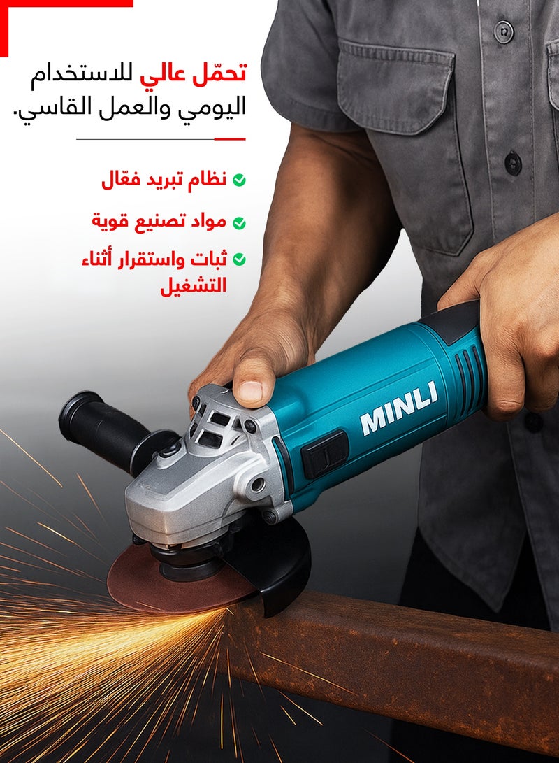 MINLI 9-Inch Angle Grinder 230mm | Heavy-Duty Electric Grinder for Metal, Stone & Wood Cutting and Polishing – High-Speed Motor, Compact & Professional Design – Model 53616 - Image 2