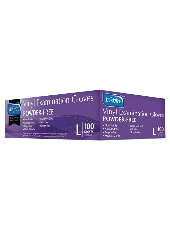 Inspire Medical Gloves Exam Gloves | Powder Free Stretch Vinyl Gloves | Disposable Gloves Disposable Latex Free Gloves | Cooking Gloves Disposable Food Safe Food Prep Gloves Plastic Gloves Disposable - Image 2
