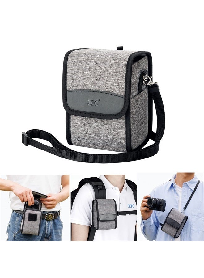 JJC Portable Travel Camera Case Belt Pouch Crossbody Bag with Strap for Fuji Fujifilm X100V X100F X100T X100S X100, Sony A6000 A6100 A6300 A6400 A6500 A6600+16-50mm Kit Lens, Ricoh GRIIIx GRIII & More - Image 1