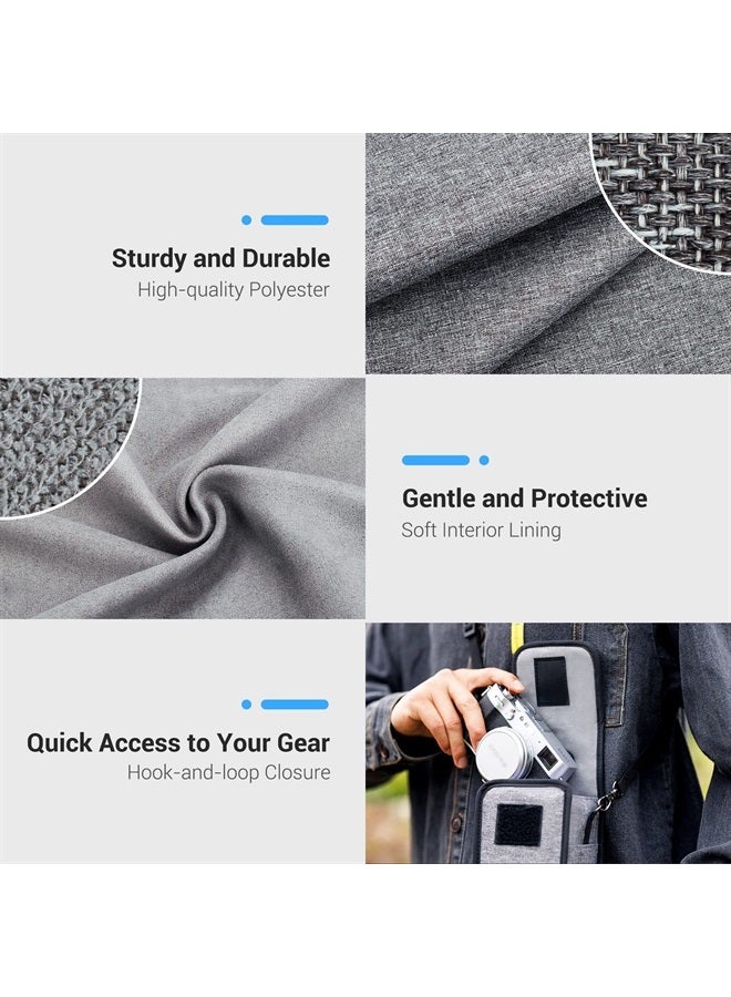 JJC Portable Travel Camera Case Belt Pouch Crossbody Bag with Strap for Fuji Fujifilm X100V X100F X100T X100S X100, Sony A6000 A6100 A6300 A6400 A6500 A6600+16-50mm Kit Lens, Ricoh GRIIIx GRIII & More - Image 4