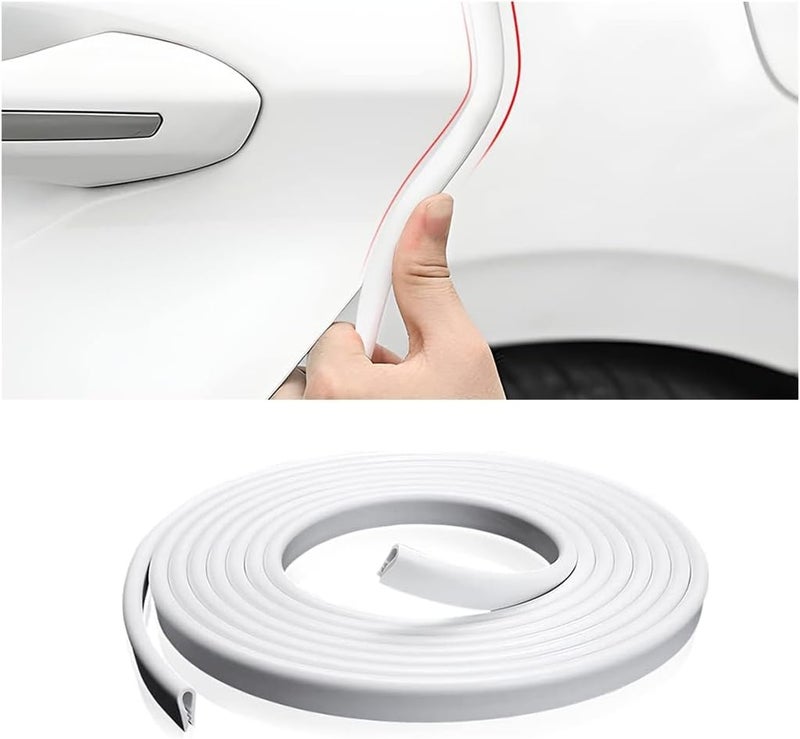 Azonee Car Door Edge Guards, Azonee 5m Sealed Door Edge Protection, Anti-Collision Protector Strips Guards, Anti-Scratch Trim Molding, Auto Accessories Universal for Most Cars, White - Image 1