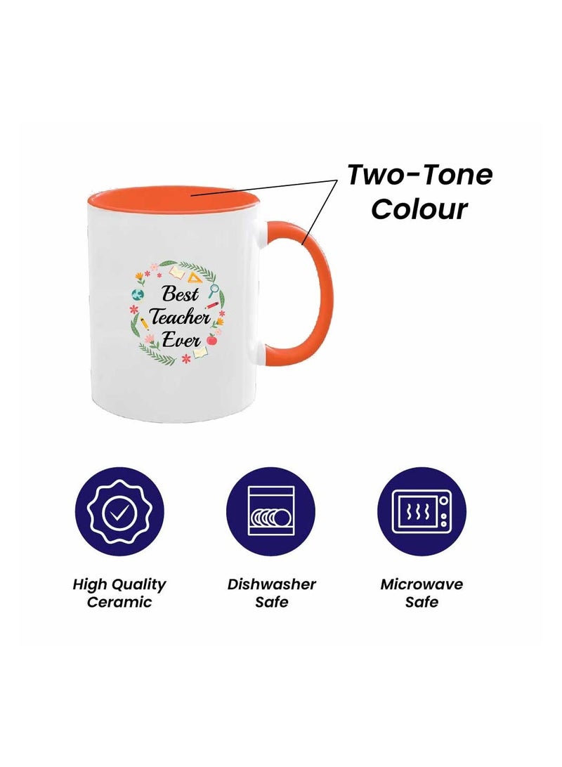 PRINTSHOP4ME Teacher's Day Combo Blue Handled Cotton Bag - Two Tone Orange Mugs and Cosmetic Pouch - Teacher's Day Stylish Gift Combo Set from Students - Image 4
