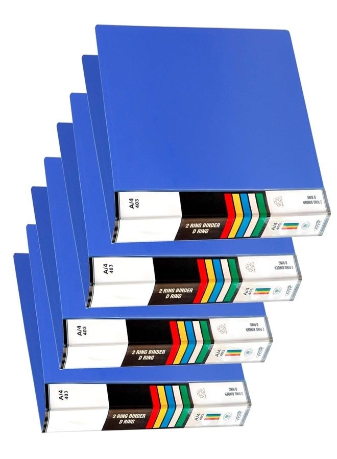 Dotpot 2D Ring Binder Plastic Box File -A4 Size Pack of 4 | File for Certificates and Documents | Office documents and Certificate Plastic File | Ring Files for Documents (Blue) - Image 1