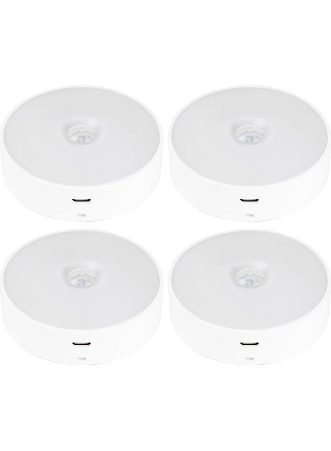 نيبمينينت مصباح جداري بجهاز استشعار للحركة من 4 قطع أبيض - Image 1