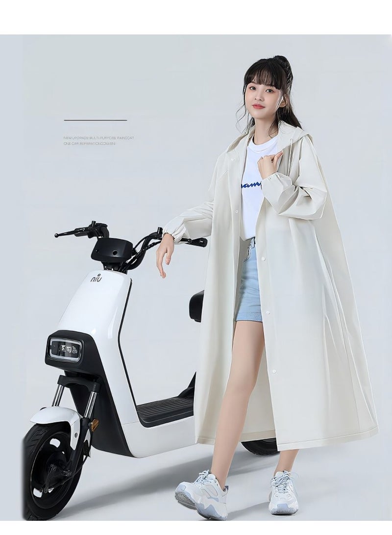 SYOSI معاطف مطر شفافة عصرية قابلة لإعادة الاستخدام من إيفا مع غطاء للرأس للبالغين معطف مطر شفاف للنساء والرجال - Image 2