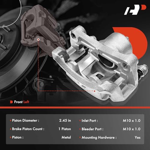 A-Premium Disc Brake Caliper Assembly with Bracket Compatible with Select Nissan Models - Sentra 2007-2019, L4 1.8L, L4 2.0L - Front Left Driver Side - Image 2