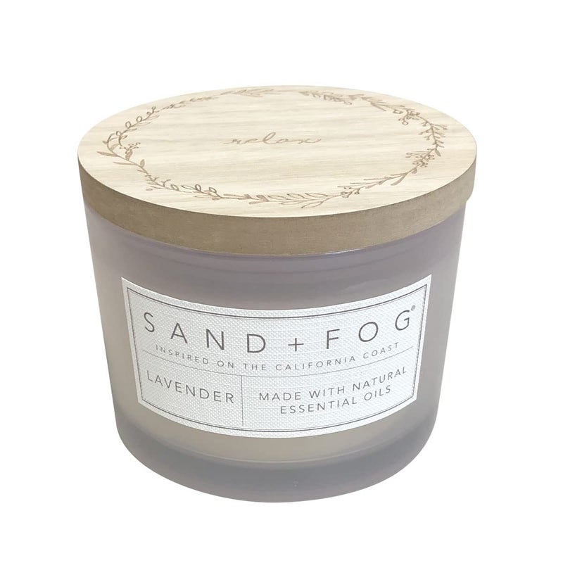Sand  Fog Scented Candle  Lavender  Additional Scents and Sizes  100 Cotton LeadFree Wick  Luxury Air Freshening Jar Candles  Perfect Home Decor  12oz
