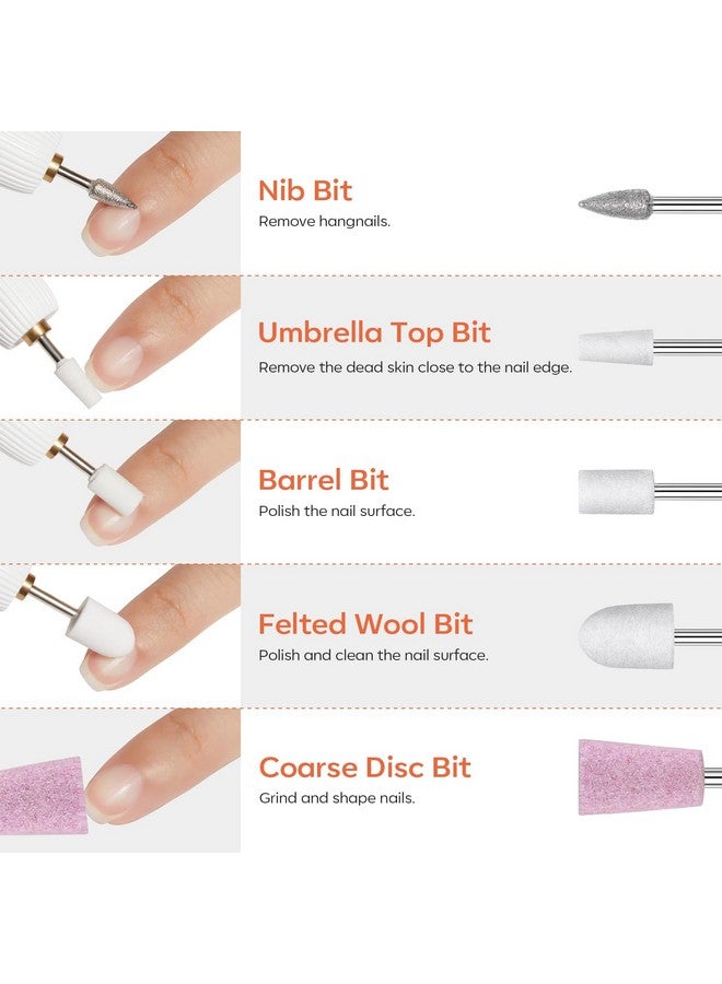 Modelones 24 Pcs Nail Drill Bit Set, 3/32” Ceramic Diamond Carbide Nail Drill Bits, Acrylic Gel Nail Bit Kit, Cuticle Remover Bits for Acrylic Gel Dip Powder Nail Manicure Pedicure - Image 5