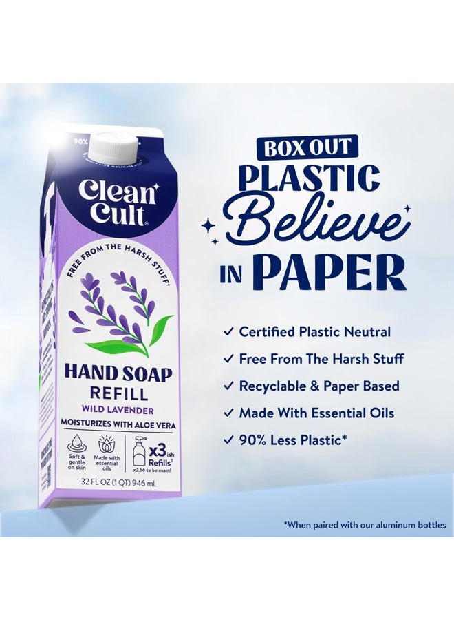 Cleancult Liquid Hand Soap Refill, Lavender Scent, 32 oz, 3 Pack, Natural Ingredients, Cruelty Free, Moisturizing, Biodegradable, Eco Friendly - Image 2