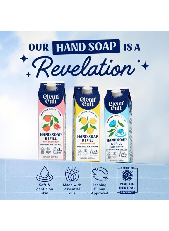 Cleancult Liquid Hand Soap Refill, Lavender Scent, 32 oz, 3 Pack, Natural Ingredients, Cruelty Free, Moisturizing, Biodegradable, Eco Friendly - Image 4