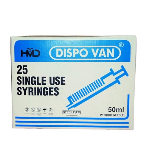 Rossify Dispovan Syringe - 50ML, Plastic, Sterile, 25 Piece, Medical Syringe, Ideal for Healthcare & Home Use - Image 1