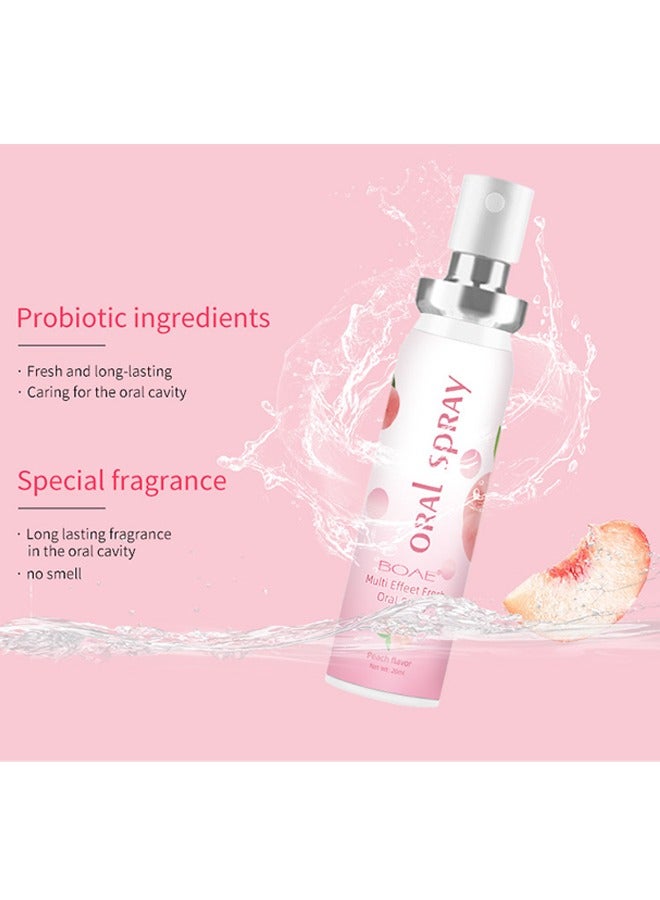 Peach Multi Effeet Fresh Oral Spray - Bad Breath Treatment for Adults, White Peach Flavor Mouth Freshener, Effective Mouth Spray, Breath Freshener Spray, Oral Care Spray, Mouth Healthy Care 20ml - Image 2