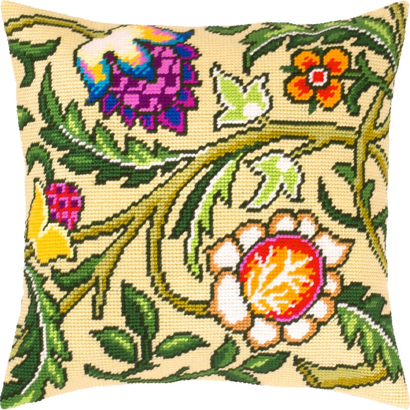 Brvsk Floral Embroidery Kit for Adults and Beginners Wild Strawberries Tree by John Henry Dearle 1616 with Clear Precise Printed Design on Cotton Canvas Includes Needles and Yarn - Image 2