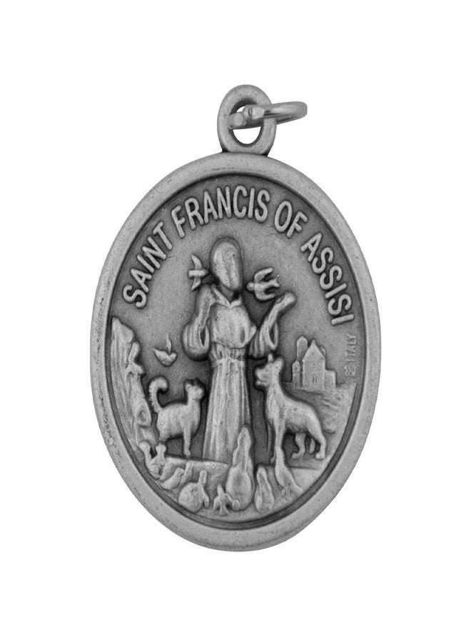 Venerare St. Francis Pet Medal | Large Round Pet Collar Charm | A Great Gift for Pet Lovers | Comes with Different Colored Card | Christian Pet Goods (Blue Card) - Image 3