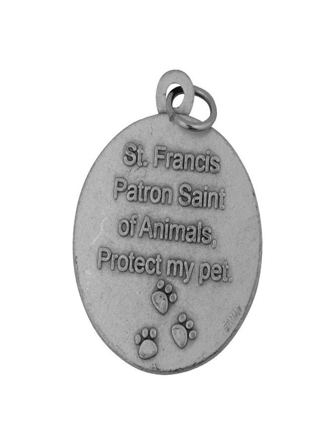 Venerare St. Francis Pet Medal | Large Round Pet Collar Charm | A Great Gift for Pet Lovers | Comes with Different Colored Card | Christian Pet Goods (Blue Card) - Image 4